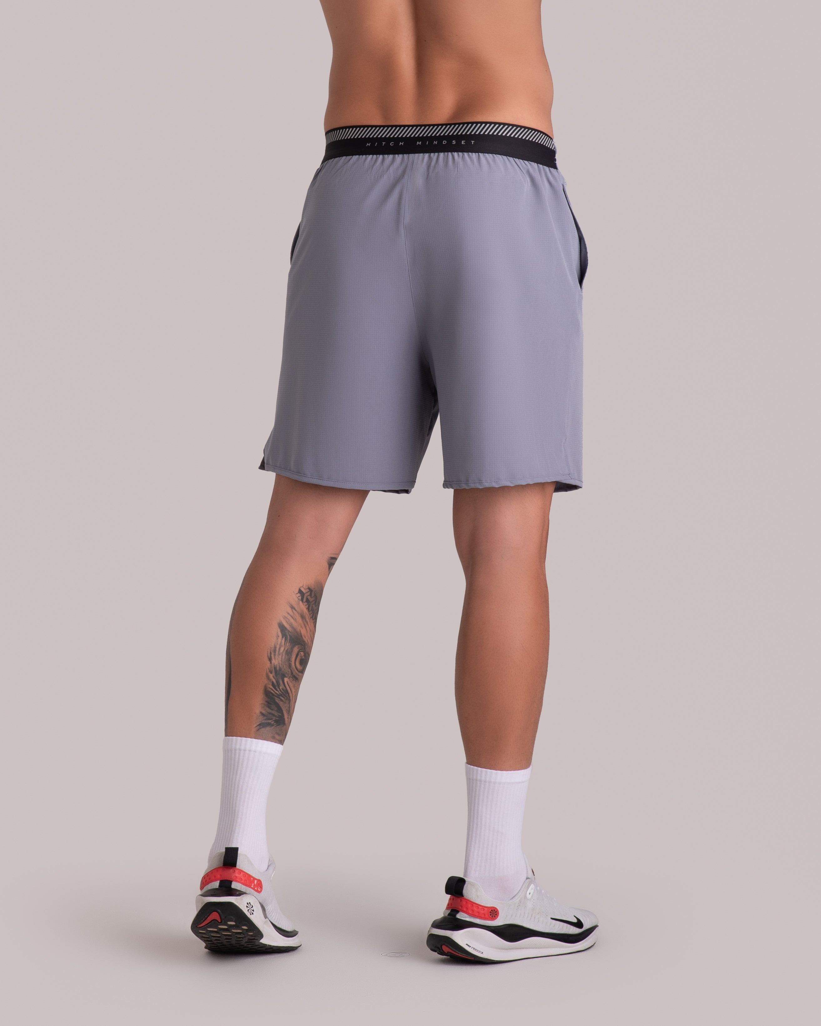pantaloneta athletic band - gris claro