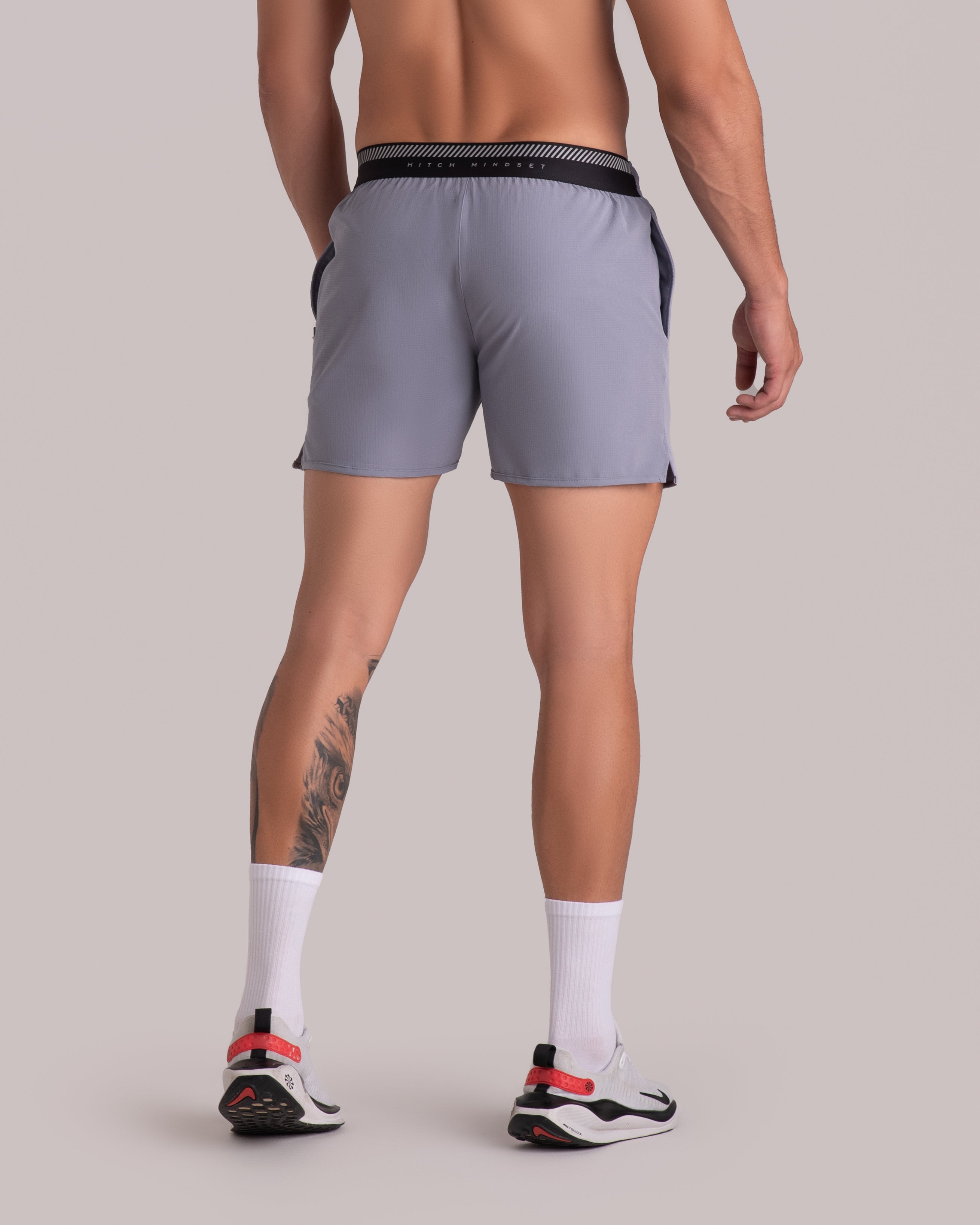 pantaloneta corta athletic band - gris claro
