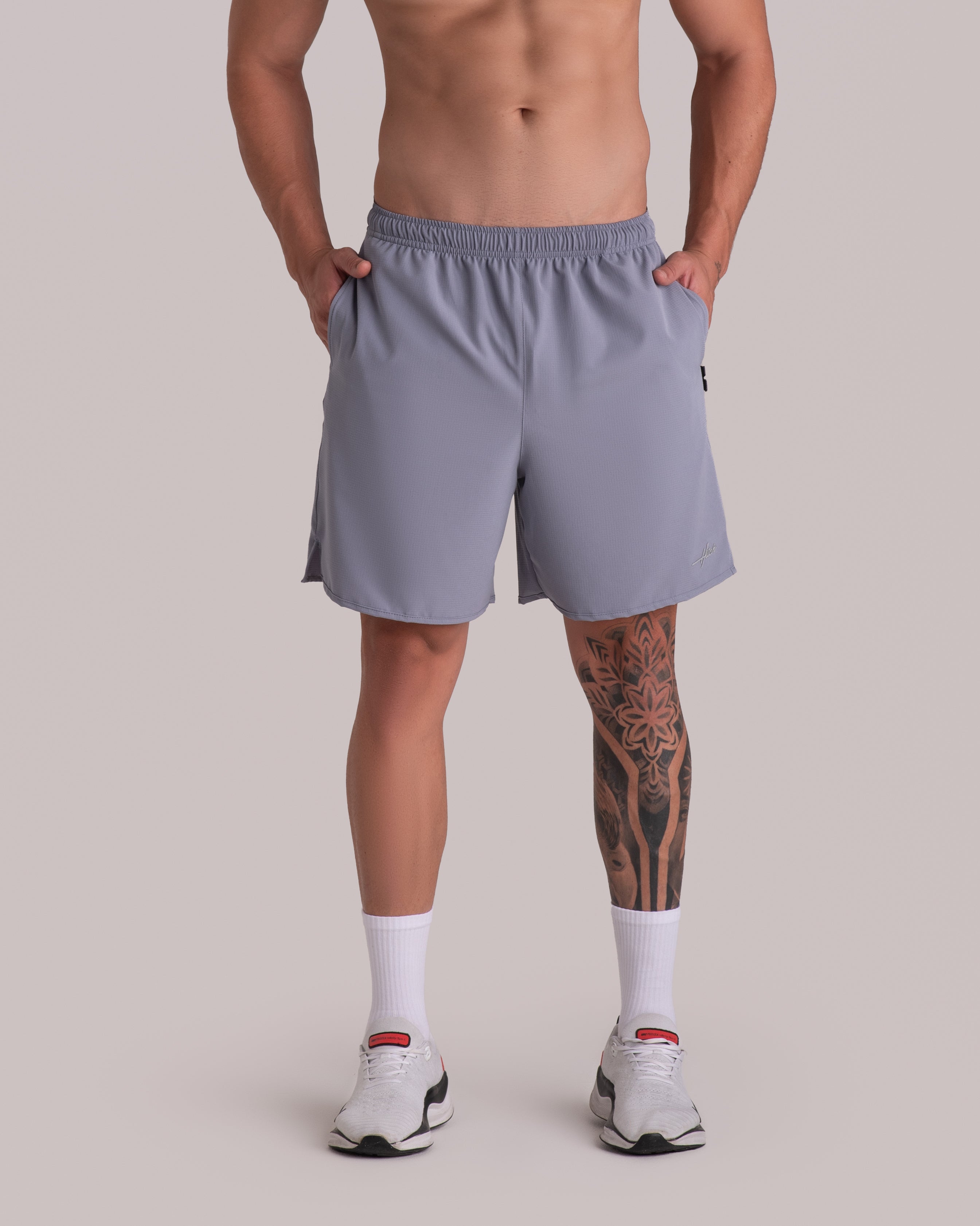 pantaloneta athletic band - gris claro