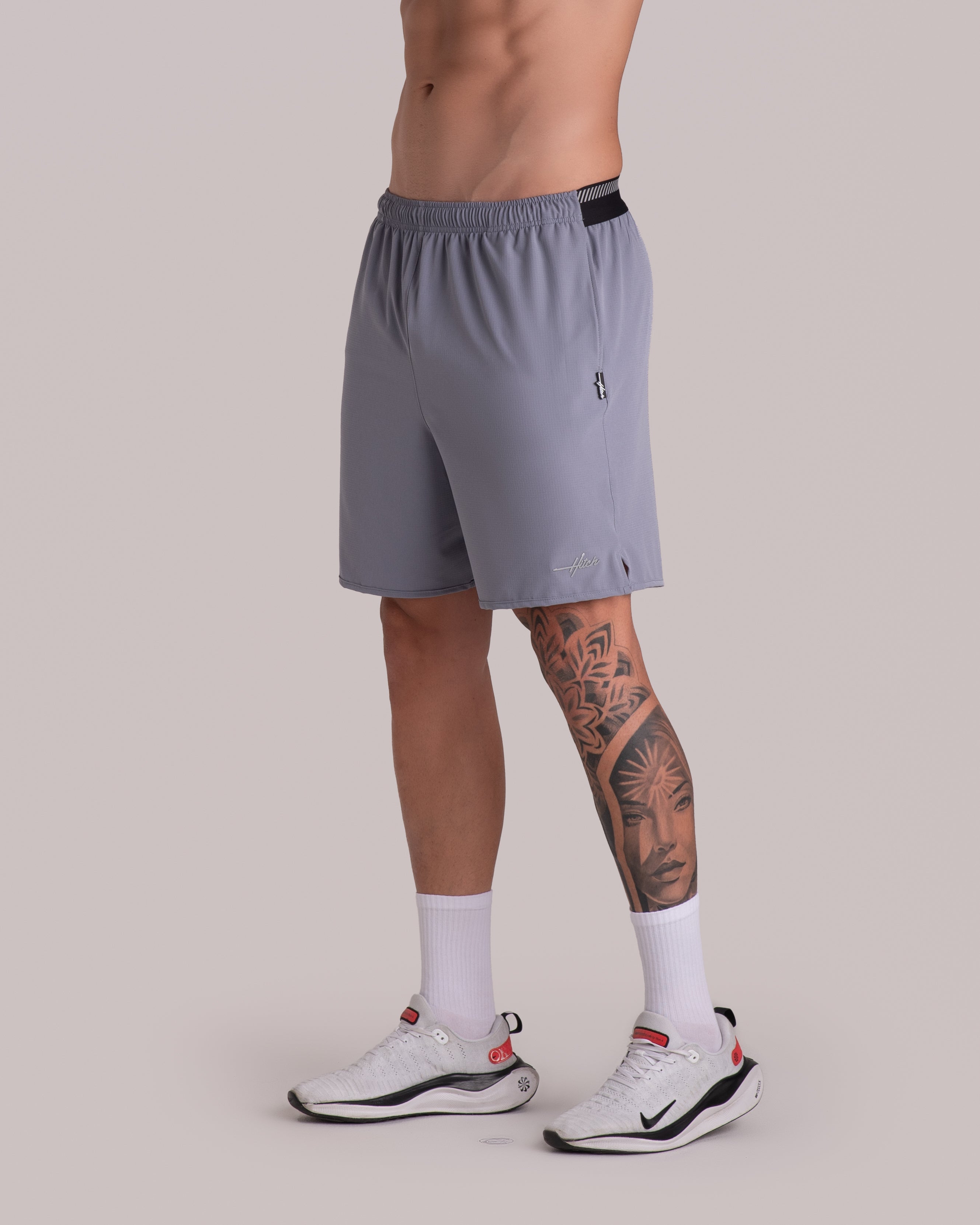 pantaloneta athletic band - gris claro